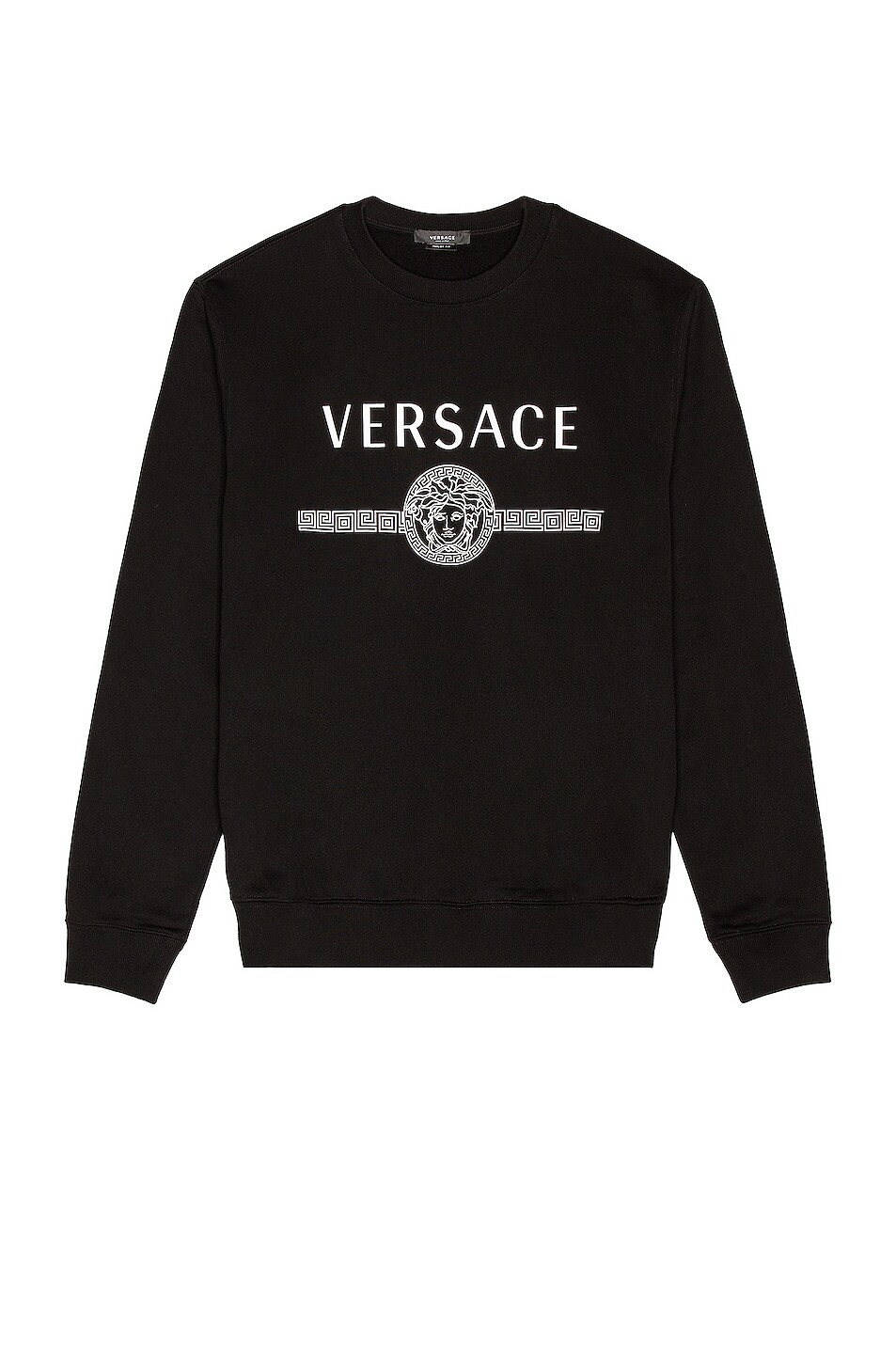 Image 1 of VERSACE Cotton Logo Sweatshirt in Black