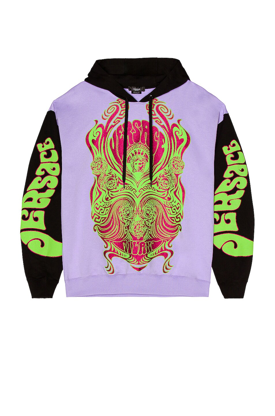 Image 1 of VERSACE Stampa Medusa Music Hoodie in Orchid & Stampa