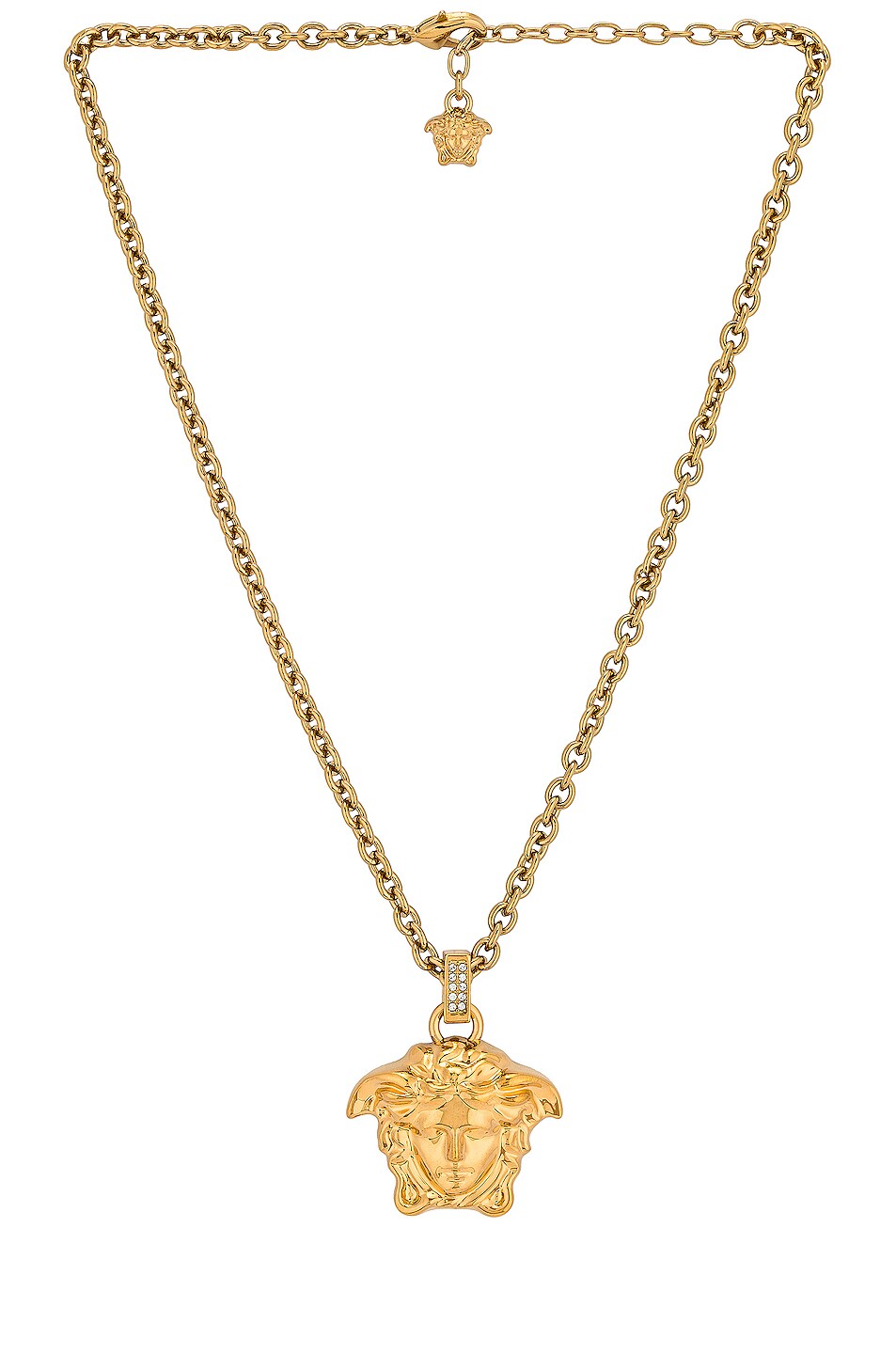 Image 1 of VERSACE Medusa Necklace in Gold & Crystal
