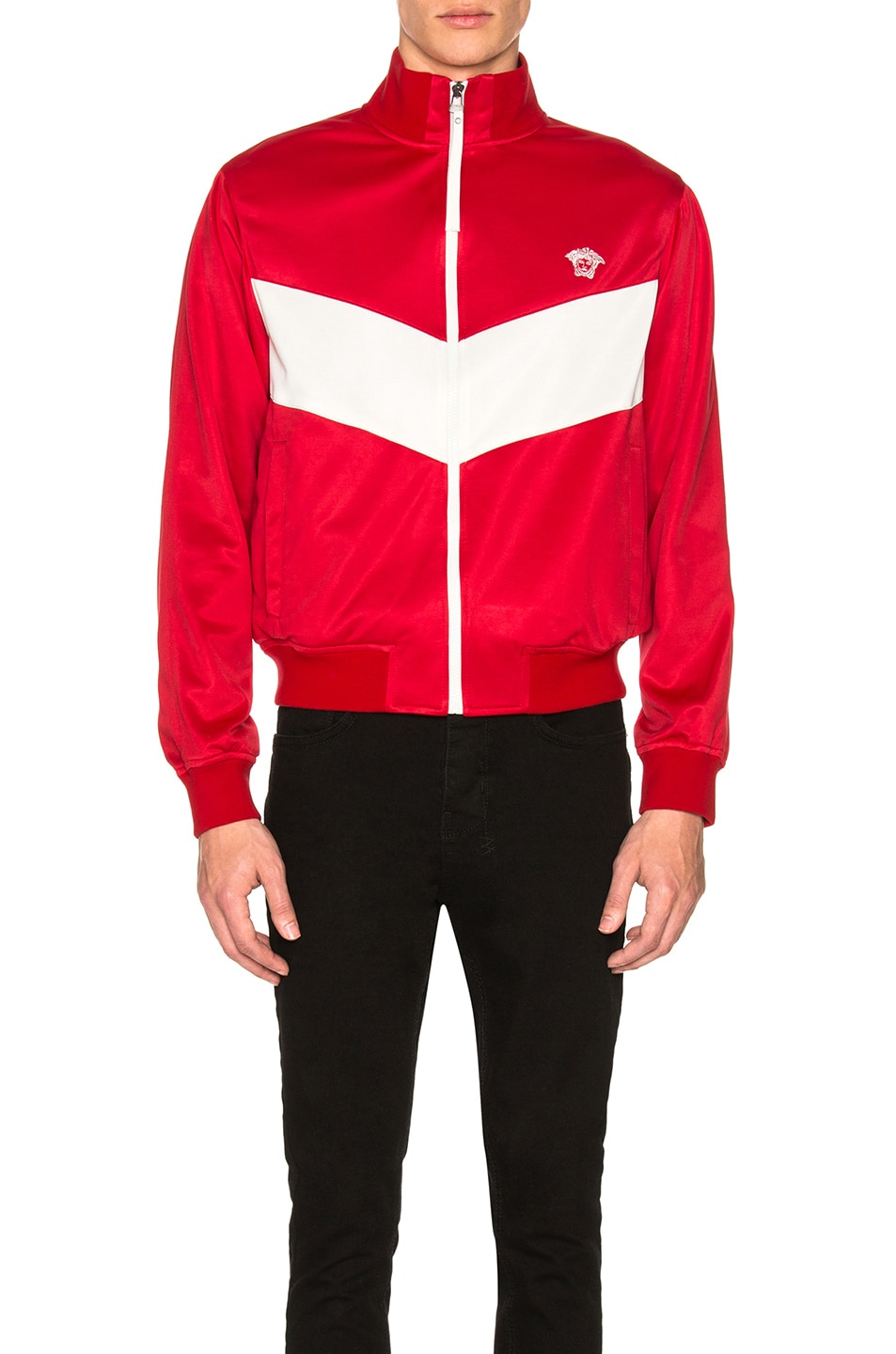 VERSACE Track Jacket in Red & White | FWRD