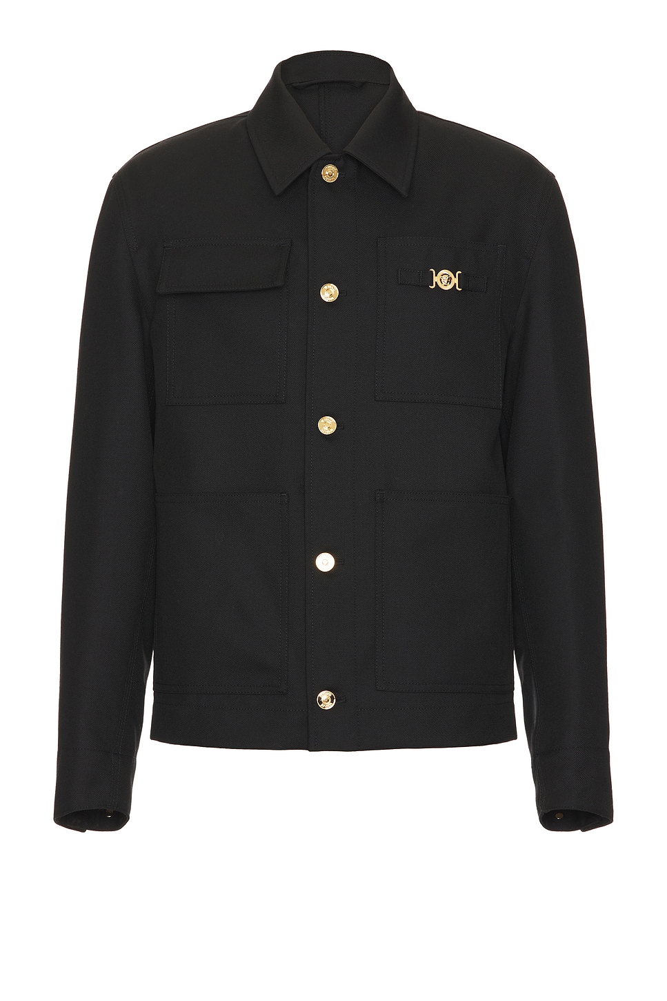 Image 1 of VERSACE Button Down Blouson in Black