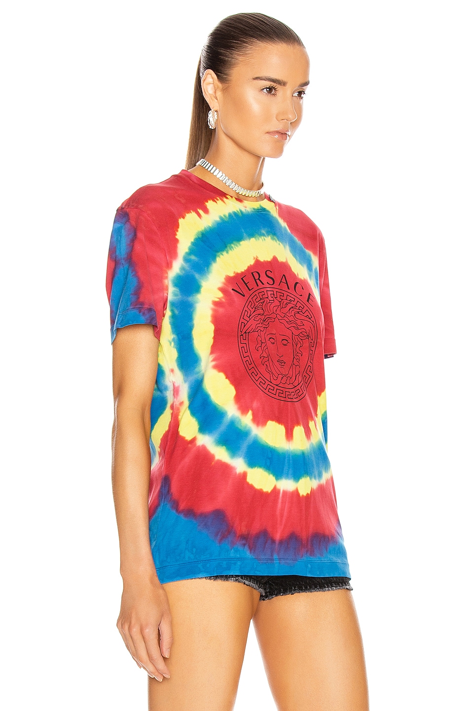 VERSACE Logo Tie Dye Tee in Multi | FWRD