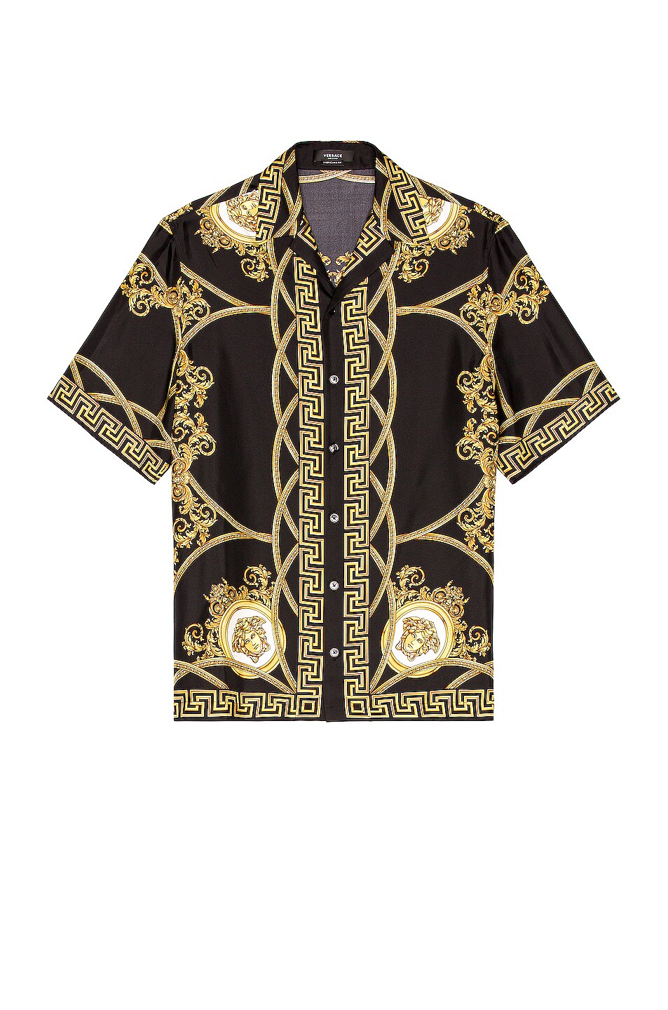 Image 1 of VERSACE Coupe Des Dieux Shirt in Nero & Oro