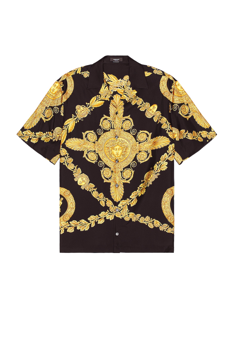 Image 1 of VERSACE Silk Shirt in Black & Gold