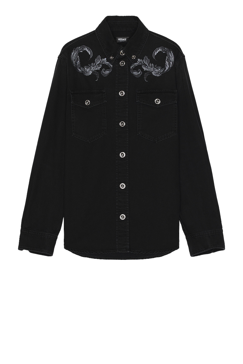 Image 1 of VERSACE Denim Shirt in Faded Washed Black