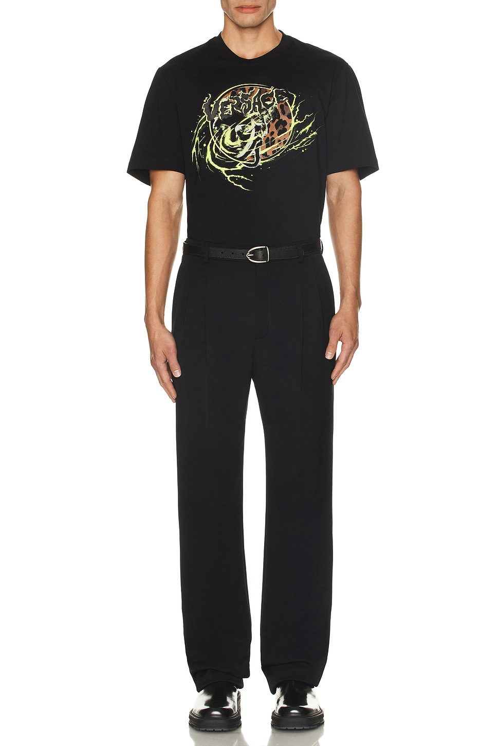 Image 1 of VERSACE Graphic T-Shirt in Black & Stampa