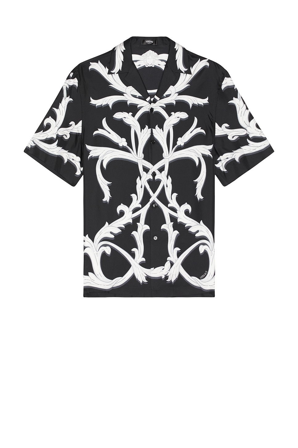 Image 1 of VERSACE Silk Shirt in Black & Bianco