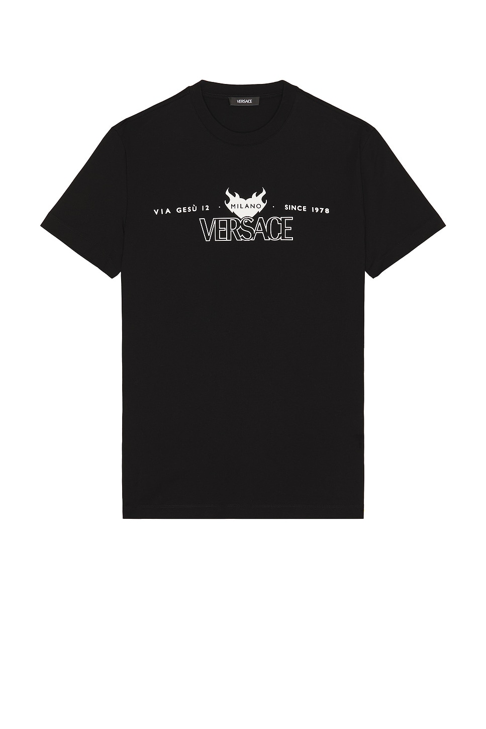 Image 1 of VERSACE Versace Logo Print T-Shirt in Black