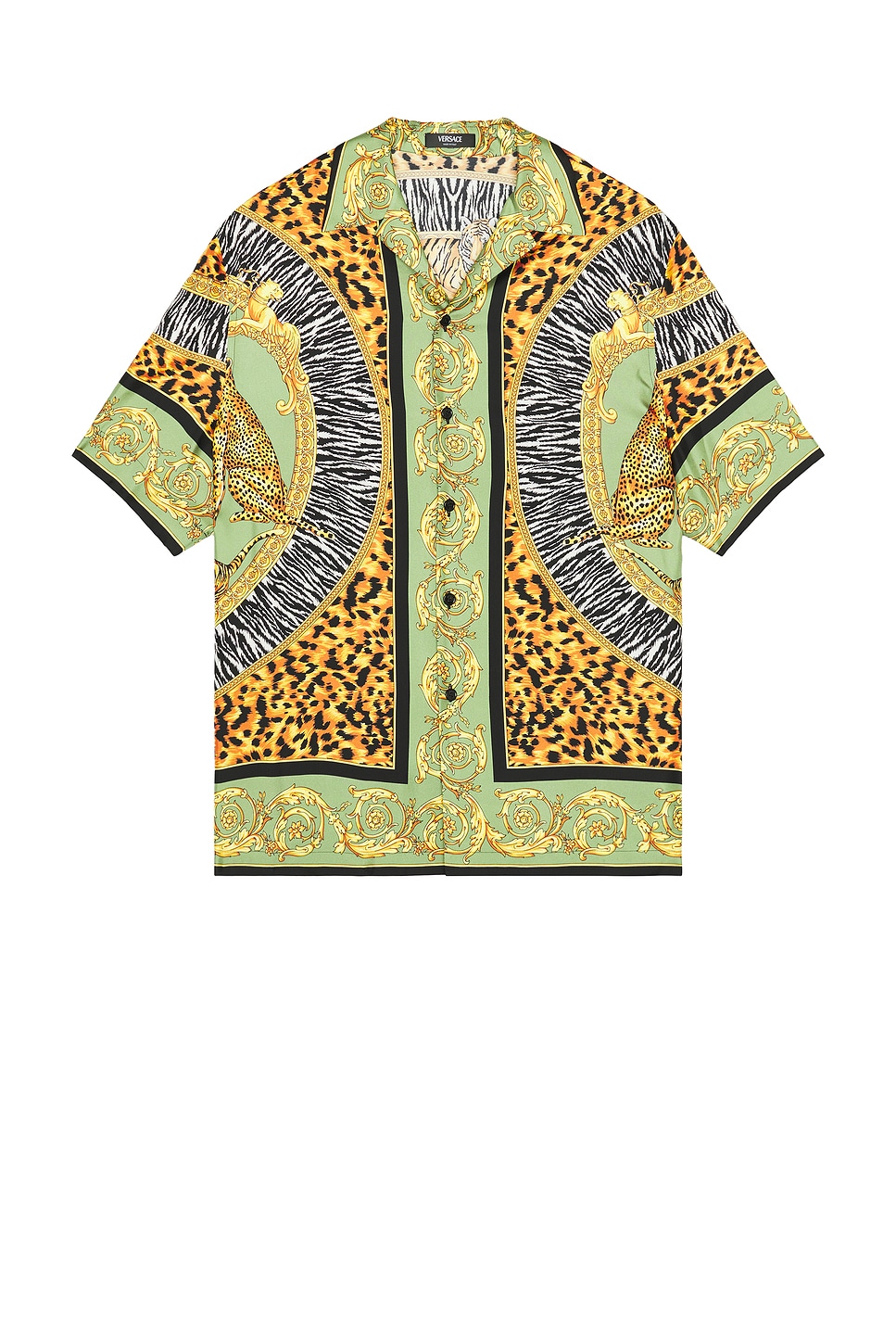 Versace Leopard-print Shirt In Multi