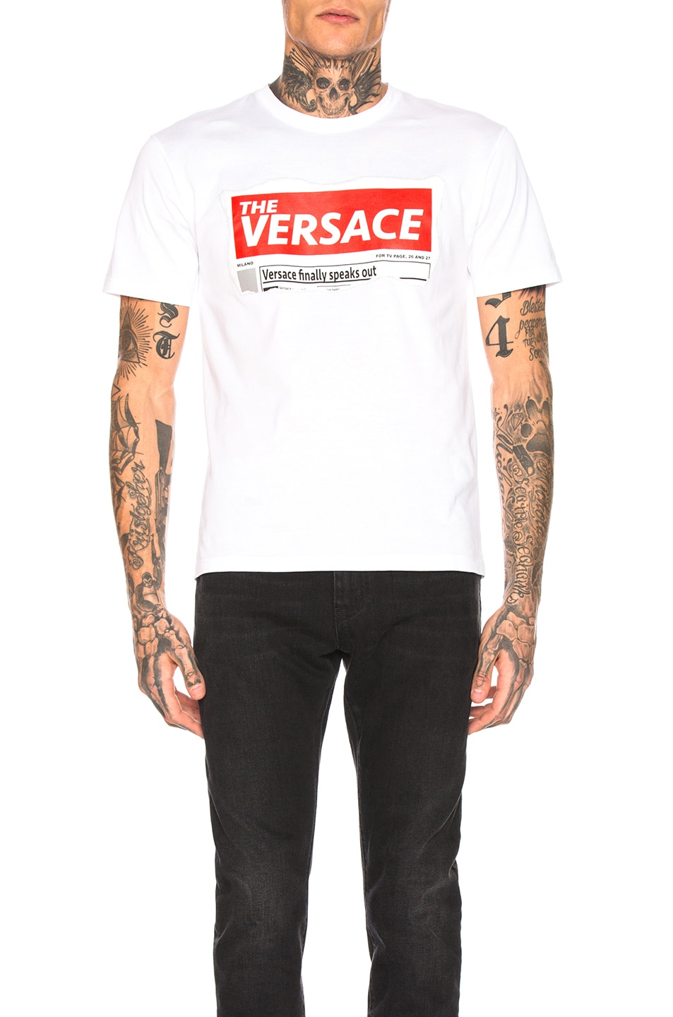 Image 1 of VERSACE Logo Tee in White