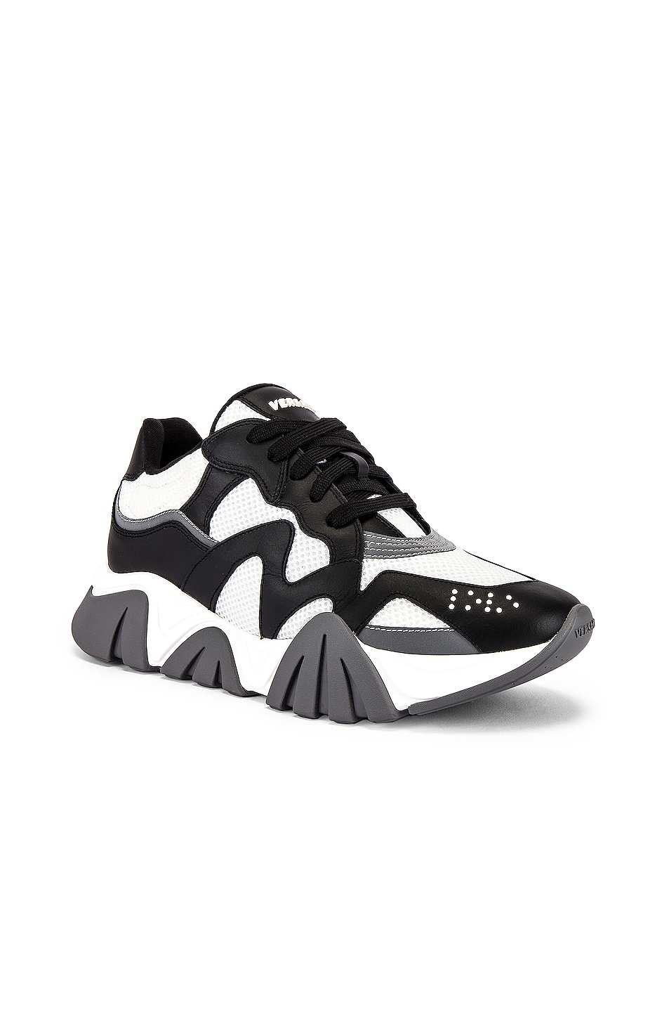 Image 1 of VERSACE Sneaker in Black & White & Silver