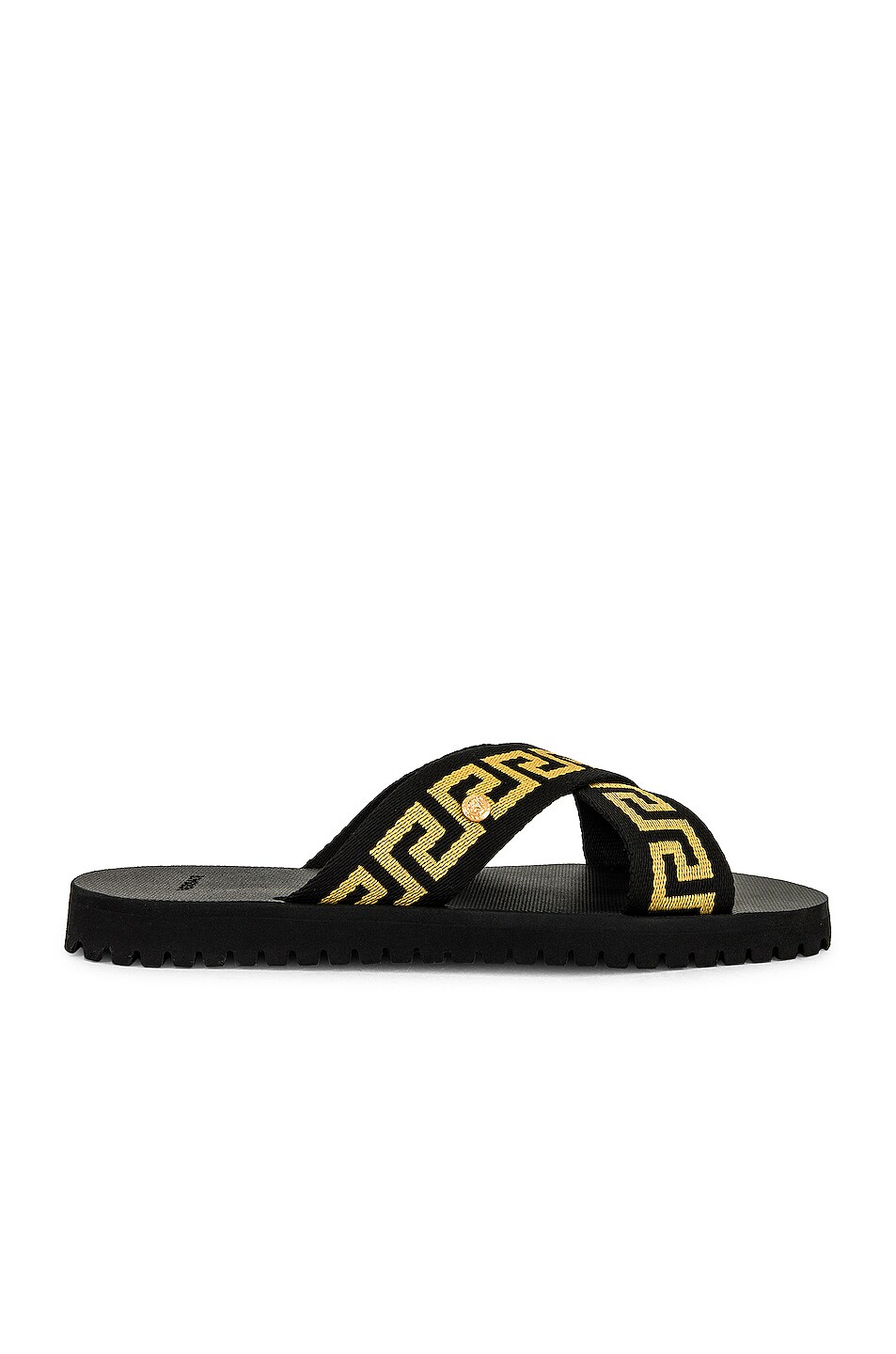 Image 1 of VERSACE Sandal in Black & Gold