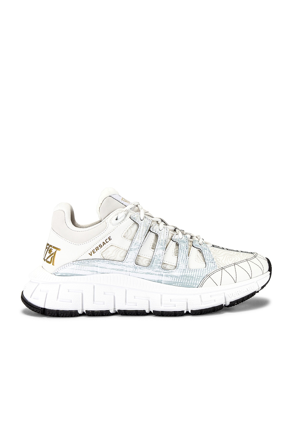 Image 1 of VERSACE Trigreca Sneaker in White & Gold
