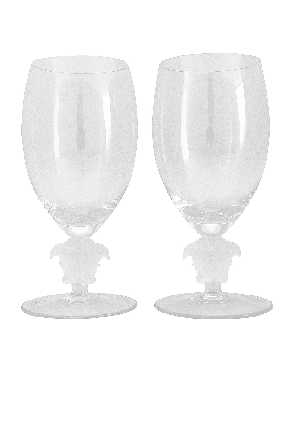 Image 1 of VERSACE Medusa Lumiere Set of Two White Wine Glasses in Clear