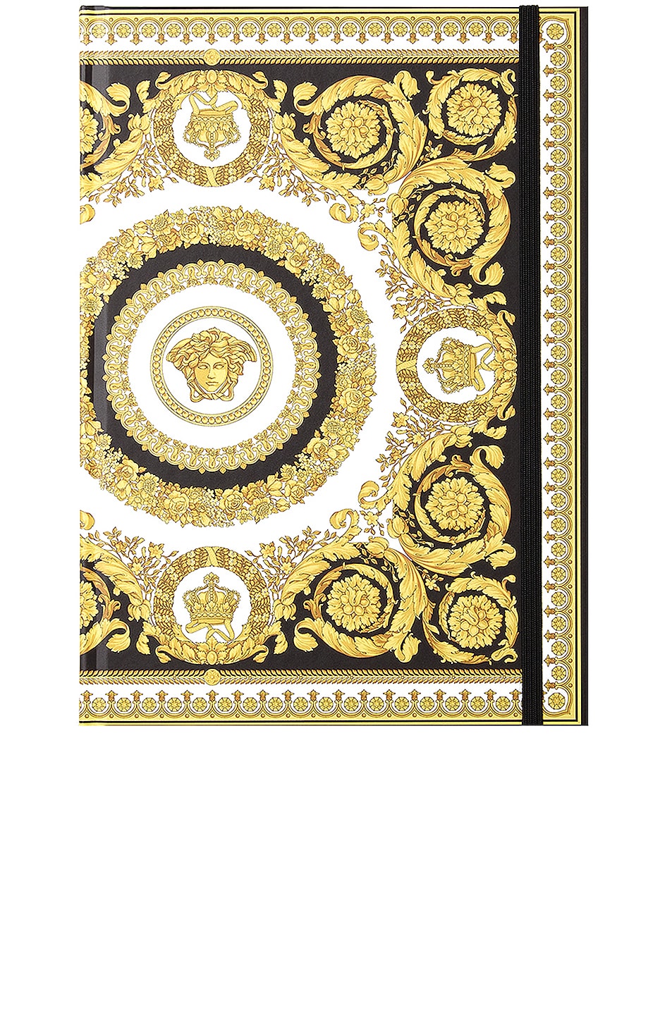 Image 1 of VERSACE Crete De Fleur Notebook in Oro, Bianco, & Nero