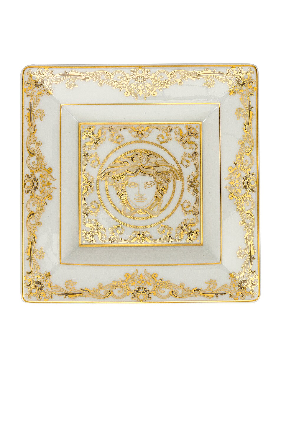Image 1 of VERSACE Medusa Gala Tray 5 1/2 Inch in White & Gold