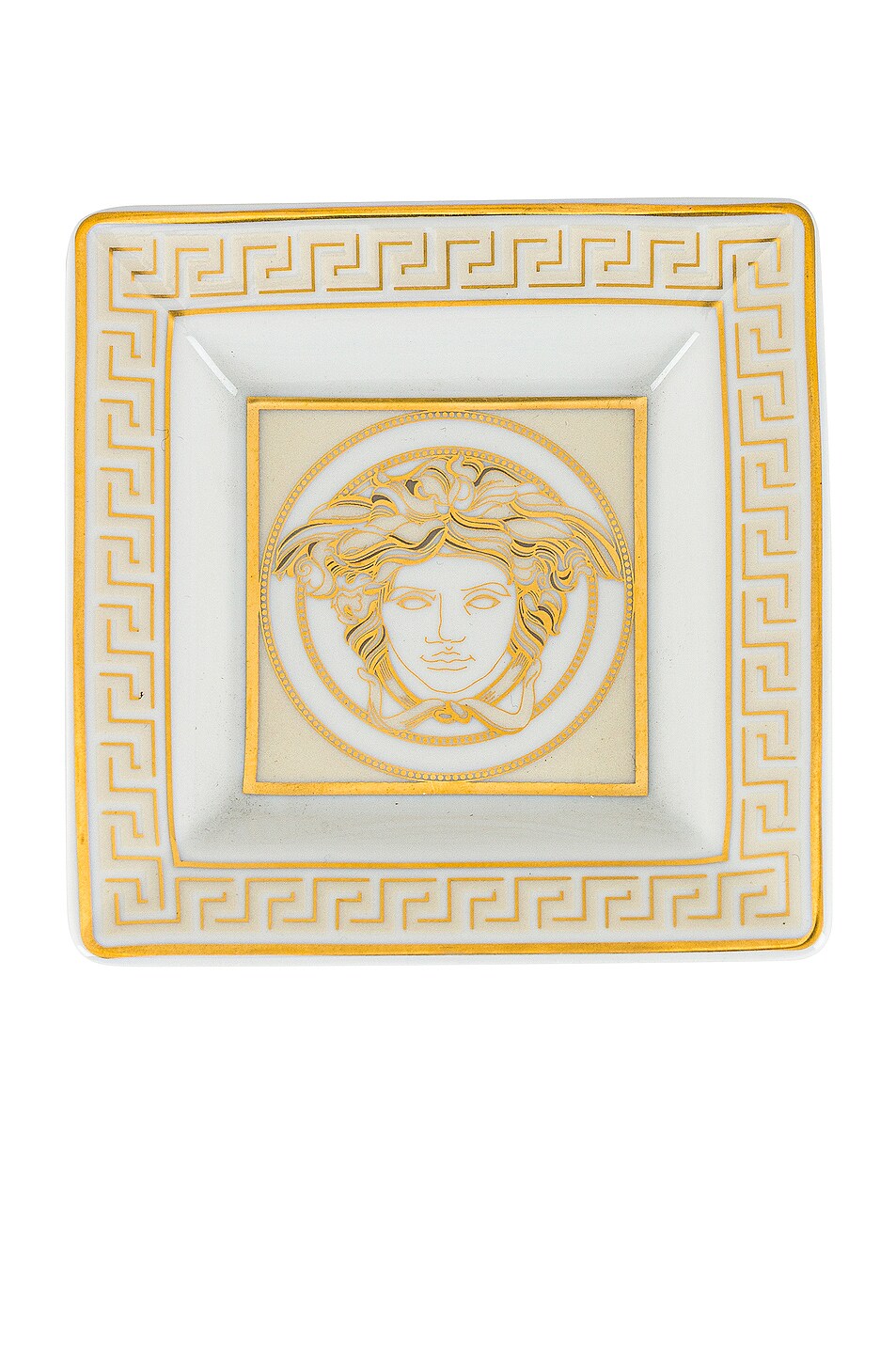 Image 1 of VERSACE Medusa Gala Tray 3 1/2 Inch in White & Gold