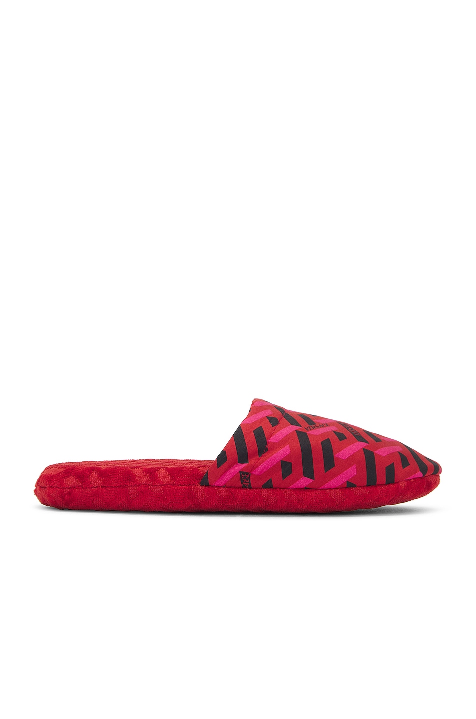 Image 1 of VERSACE Greca Signature House Slippers in Parade Red & Fuchsia