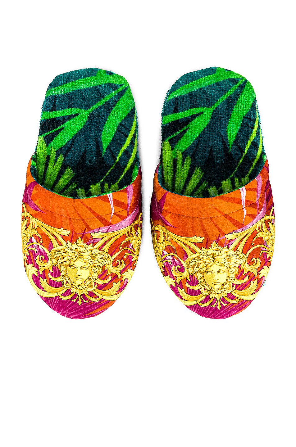 Image 1 of VERSACE Jungle Slippers in Green Print