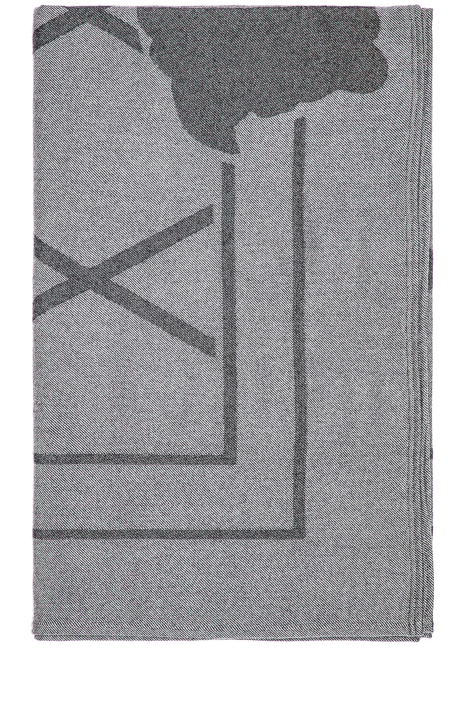 Image 1 of VERSACE Plaid Blanket in Dark Grey & Light Grey