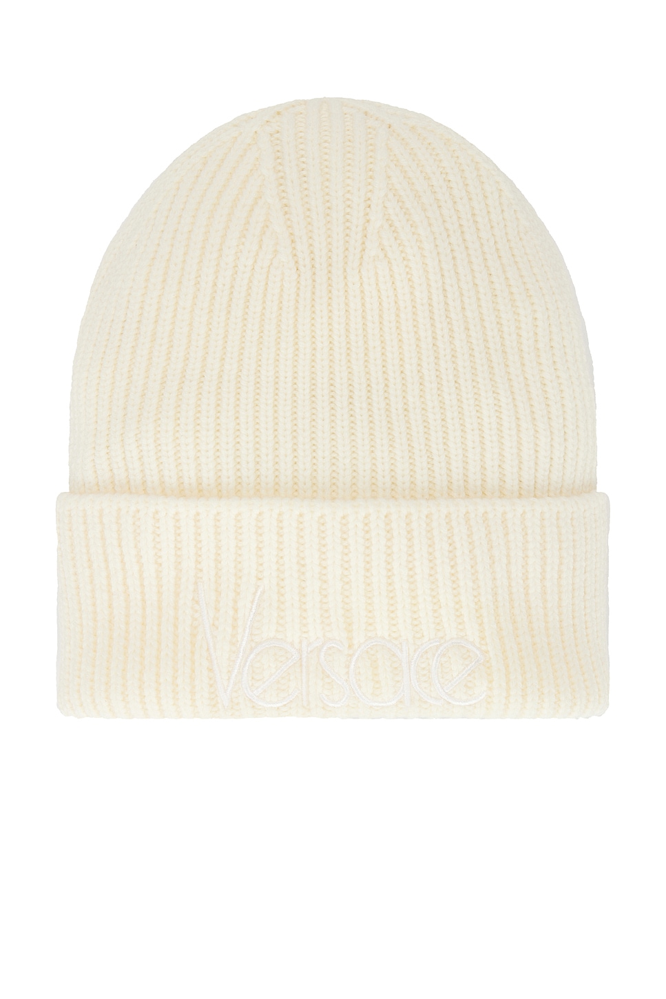 Shop Versace Safety Pin Beanie In Ivory