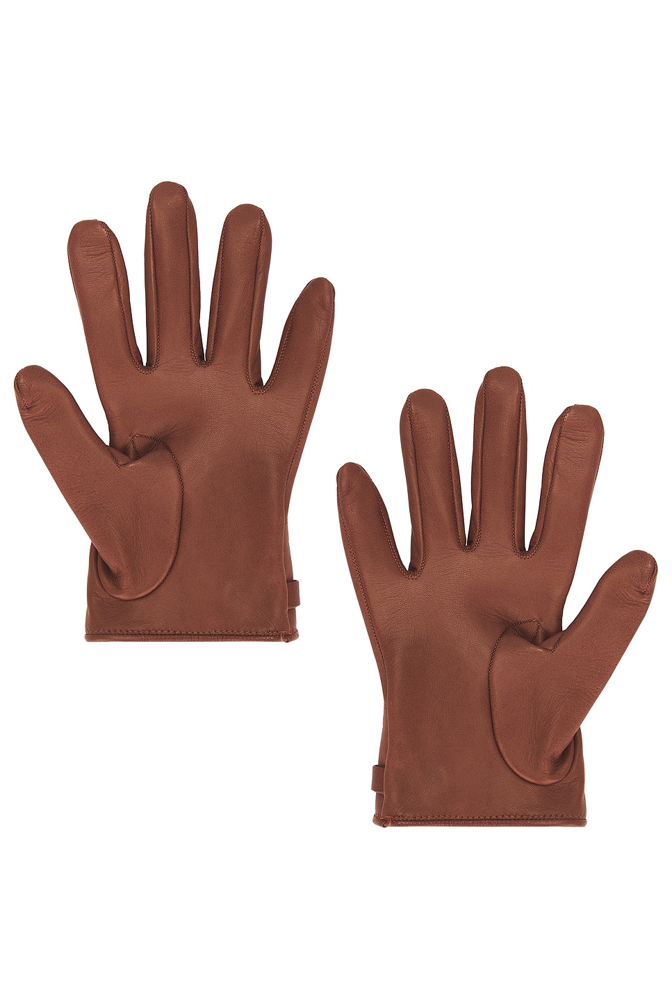 Shop Versace Leather Gloves In Moka & Palladio