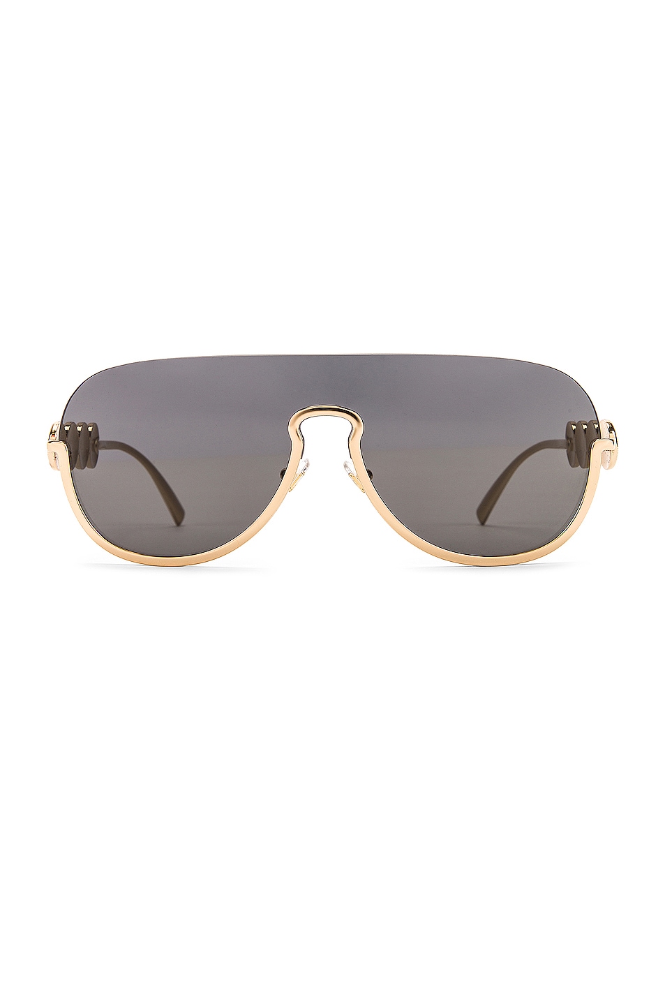 Image 1 of VERSACE Medusa Shield Sunglasses in Grey & Gold