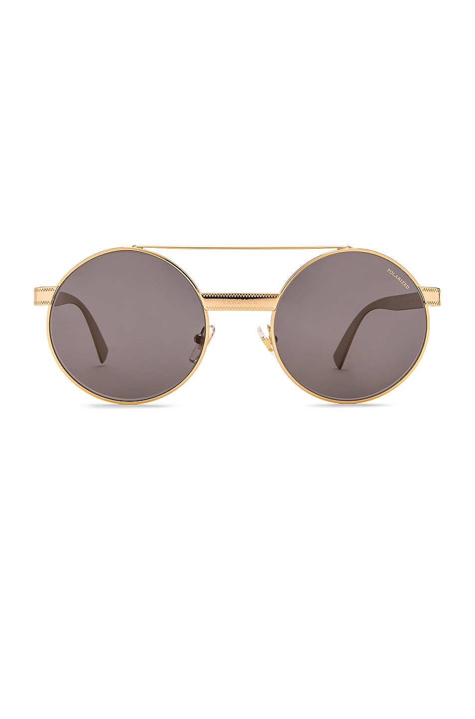 Image 1 of VERSACE Metal Round Sunglasses in Gold & Polar Grey