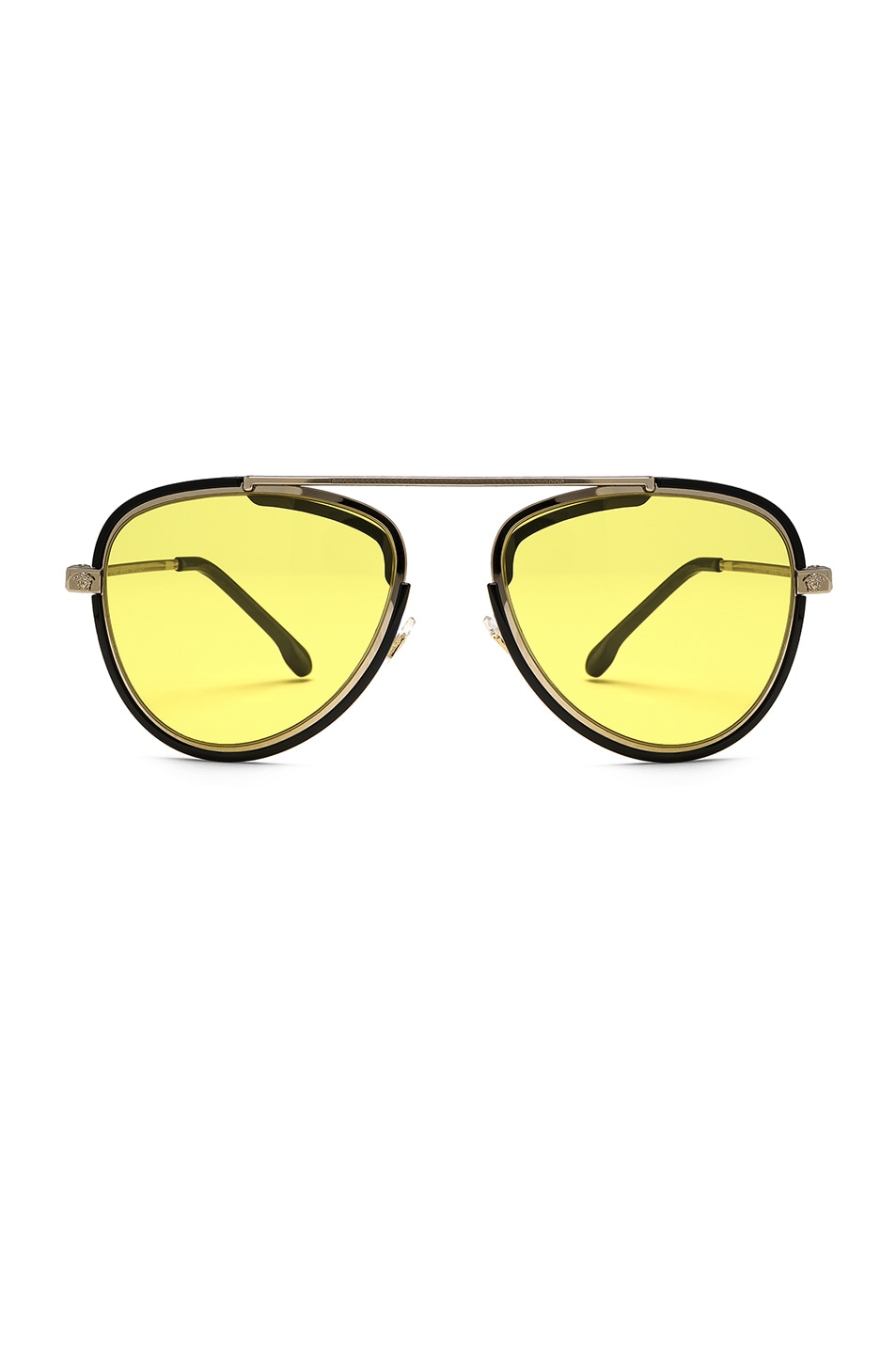 Image 1 of VERSACE Aviator Sunglasses in Pale Gold & Yellow