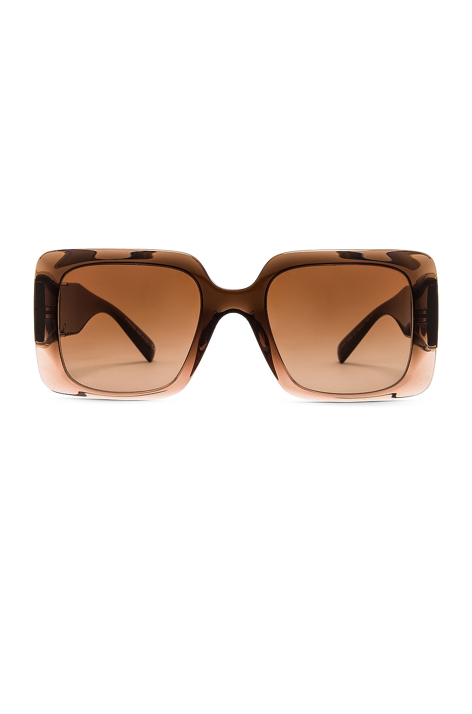 Image 1 of VERSACE Medusa Stud Rectangular Sunglasses in Transparent Brown Gradient