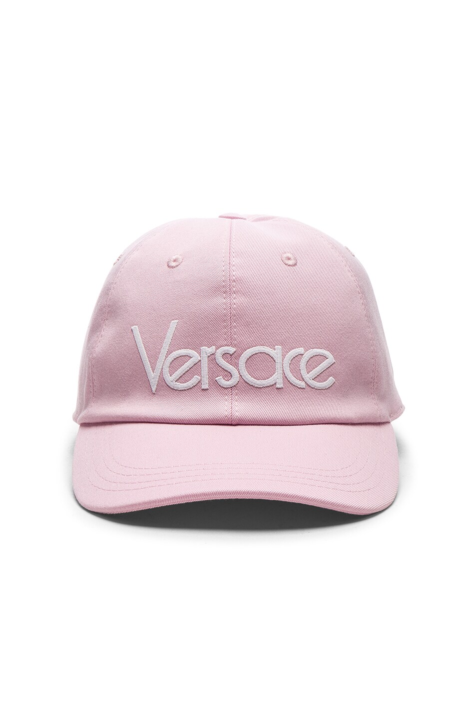 Image 1 of VERSACE Logo Baseball Cap in Pink & White