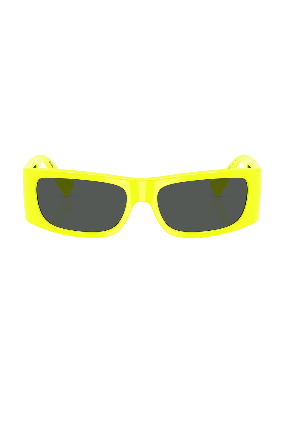 Shop Versace Rectangular Sunglasses In Yellow Fluorescent