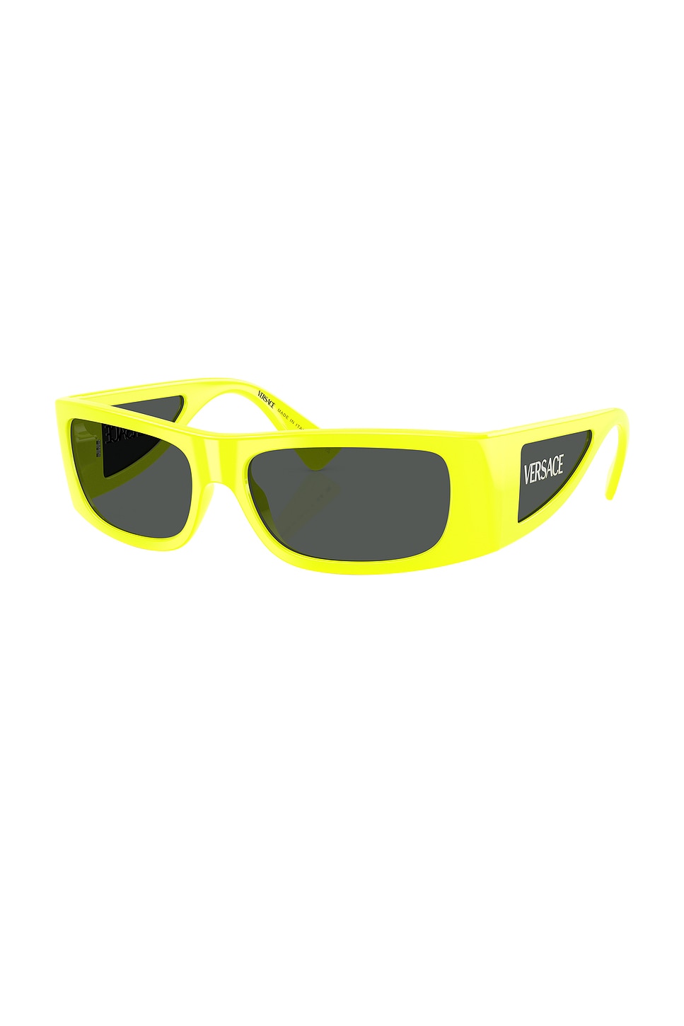 Shop Versace Rectangular Sunglasses In Yellow Fluorescent