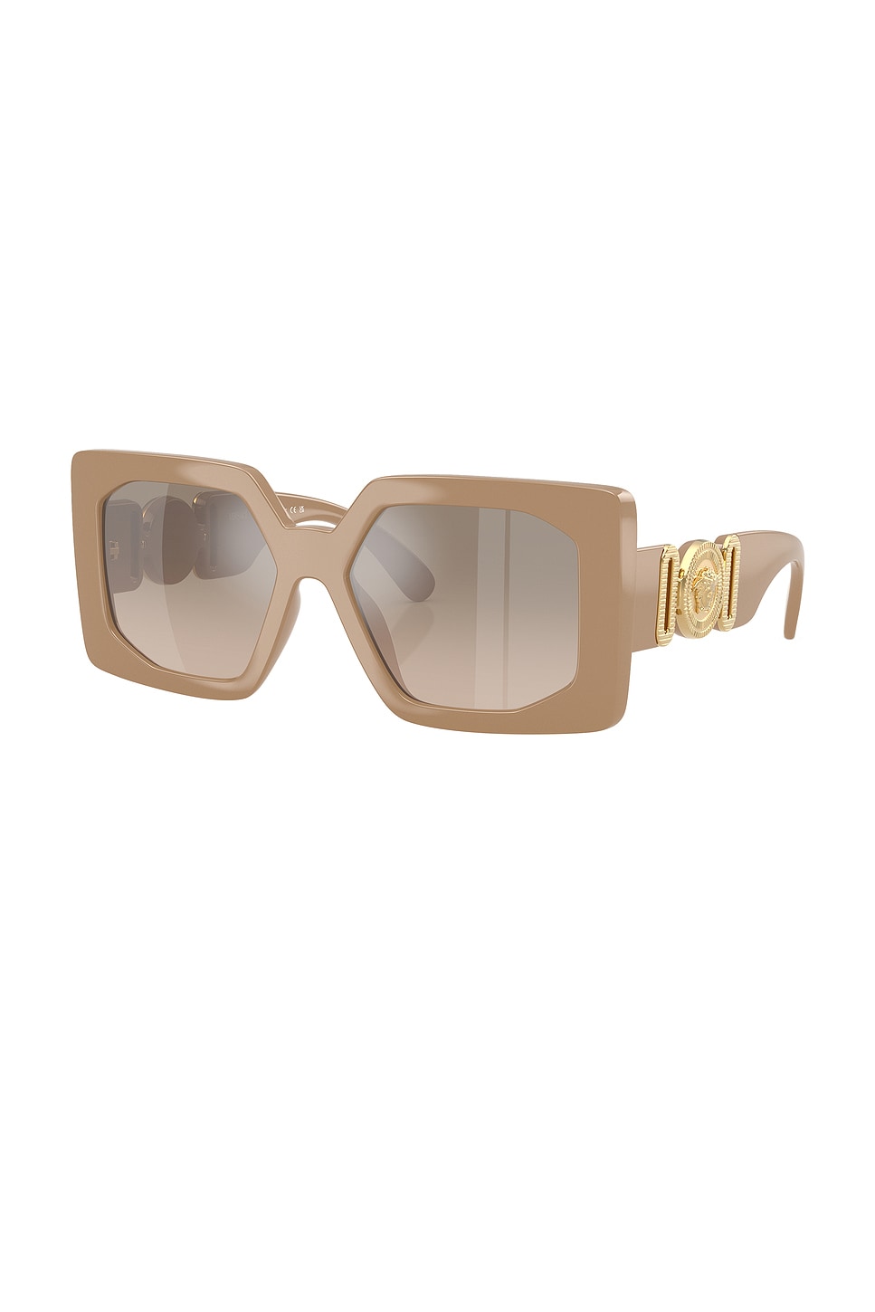 Shop Versace Oversized Square Sunglasses In Beige