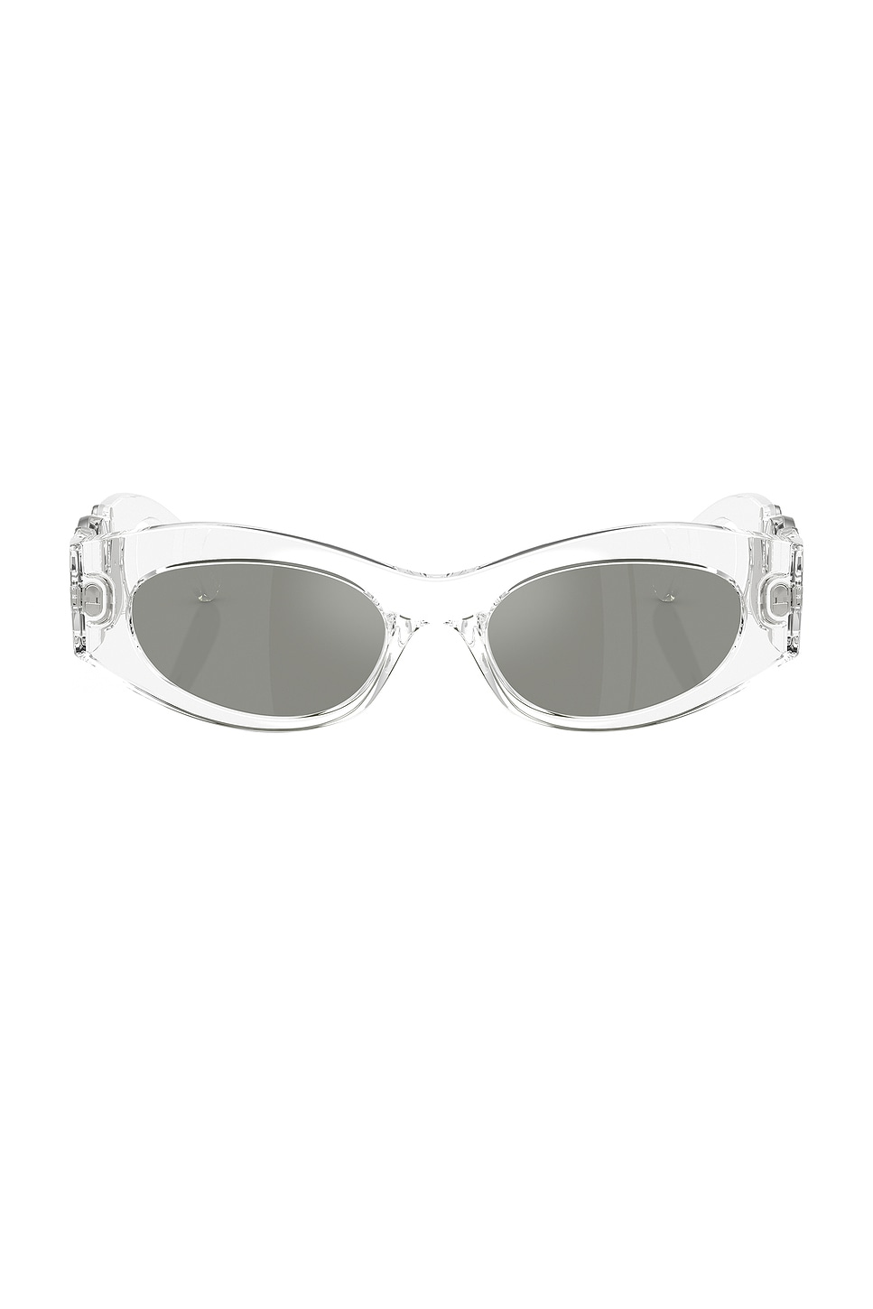 Shop Versace Oval Sunglasses In Crystal