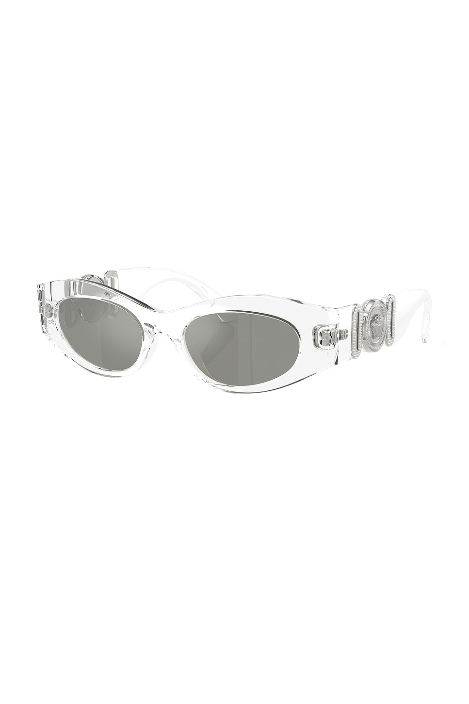 Shop Versace Oval Sunglasses In Crystal