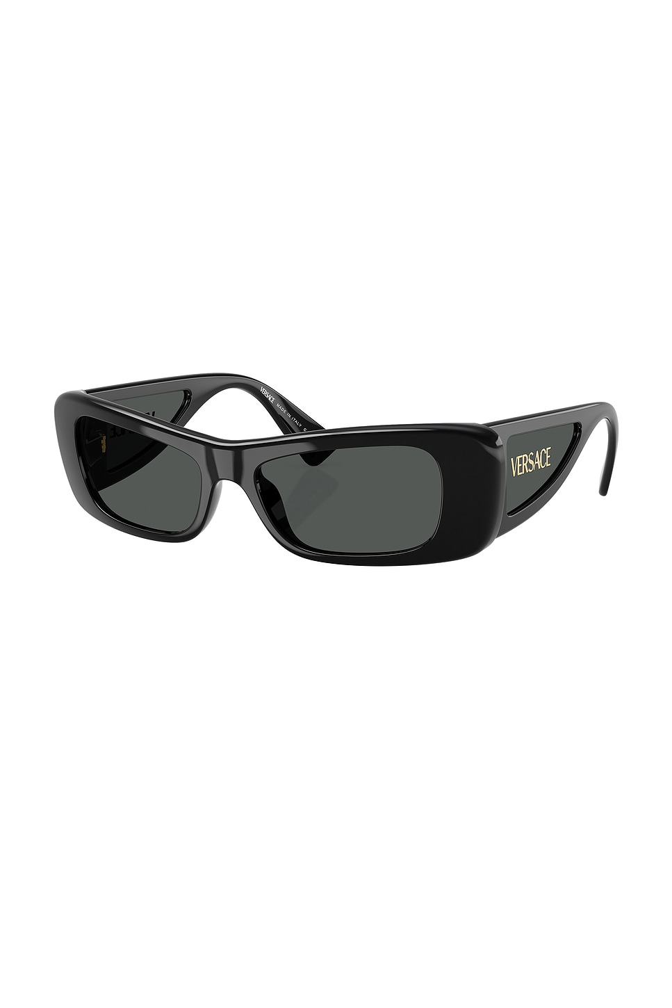 Shop Versace Rectangular Sunglasses In Black