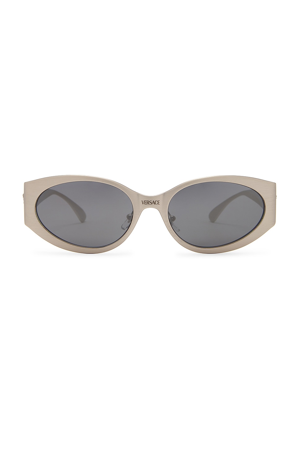 VERSACE Oval Sunglasses in Metallic Silver