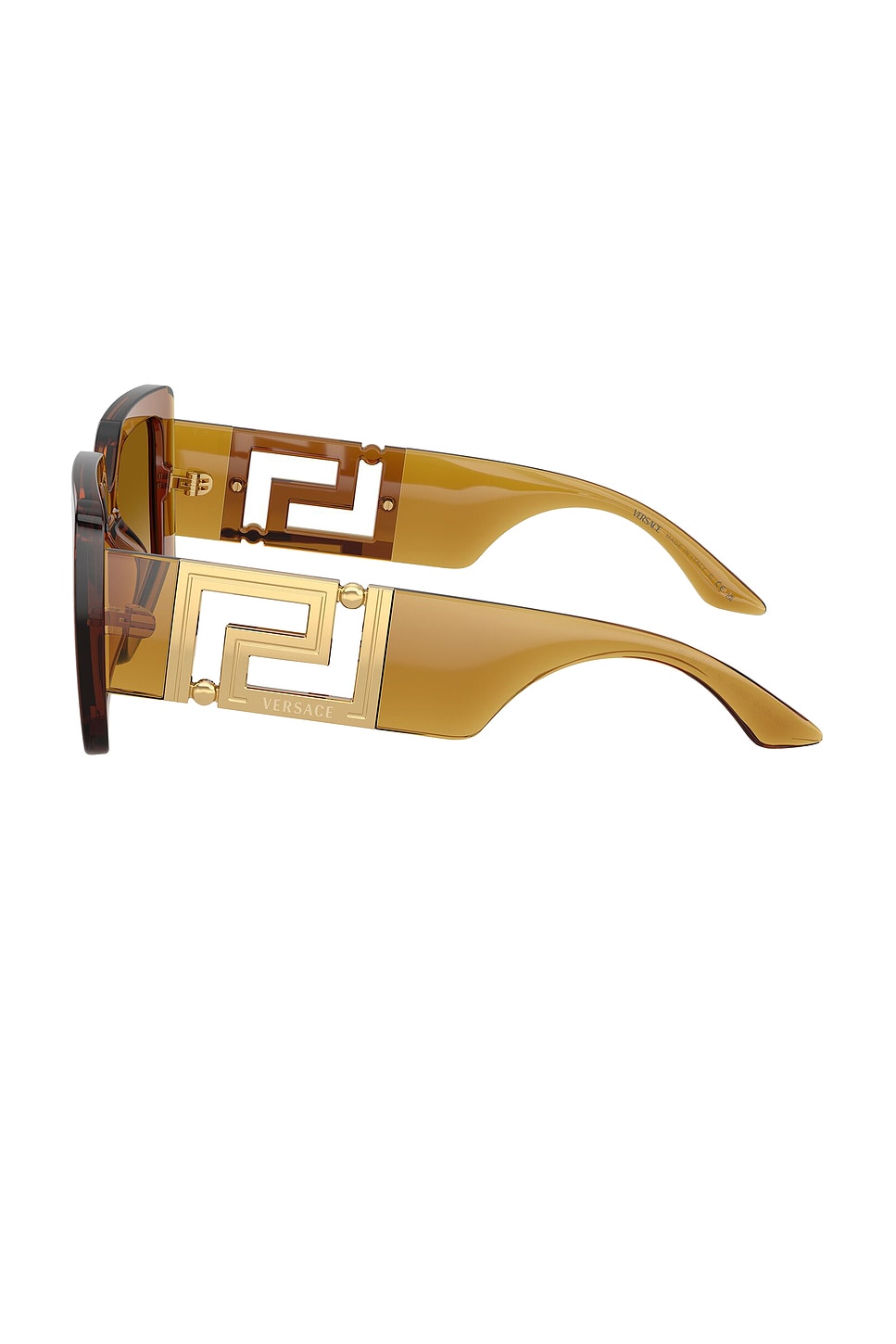Versace Square Sunglasses In Translucent Brown