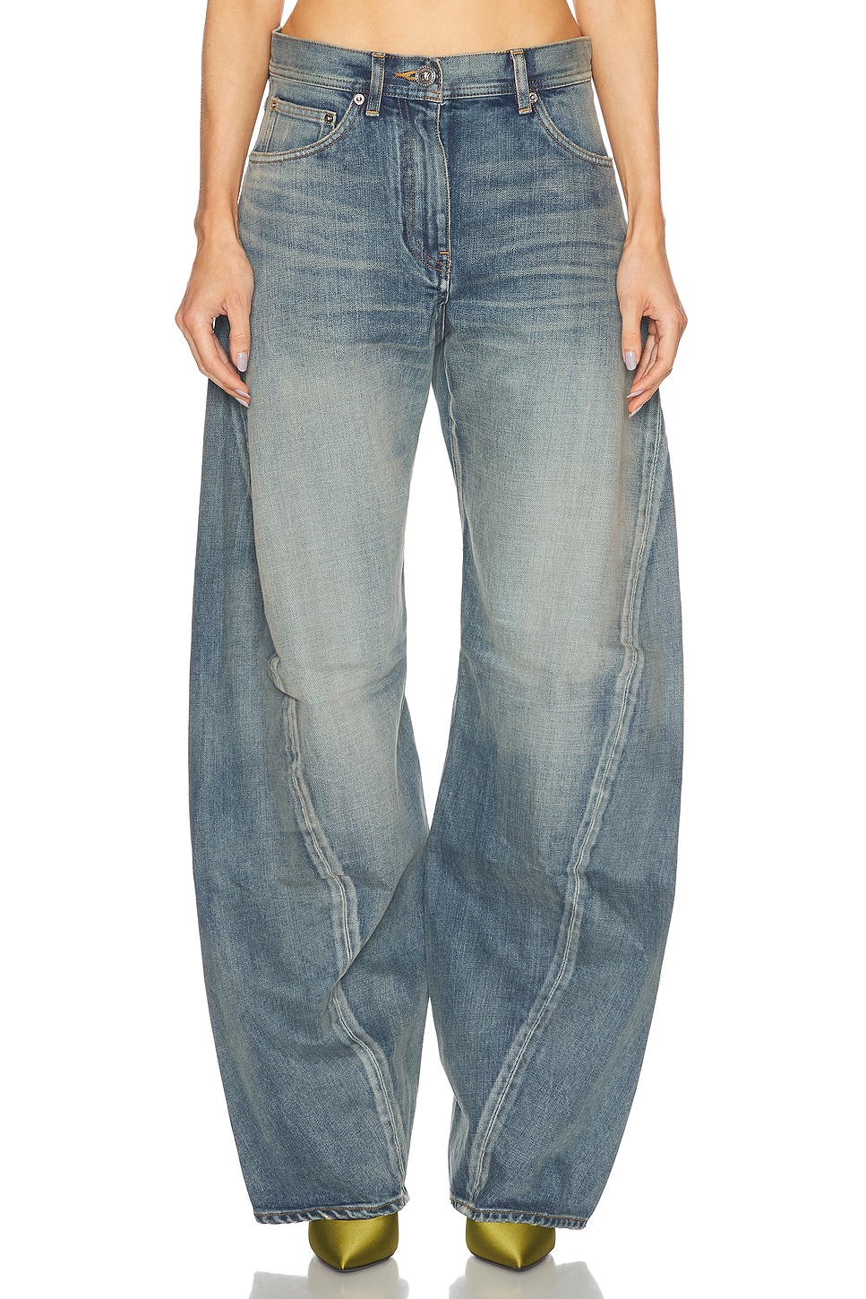 Image 1 of VERSACE Wide Leg Jeans in Medium Blue