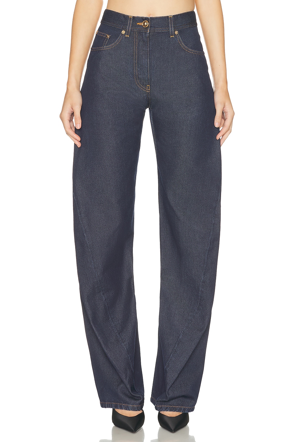 Image 1 of VERSACE Wide Leg in Blue Black