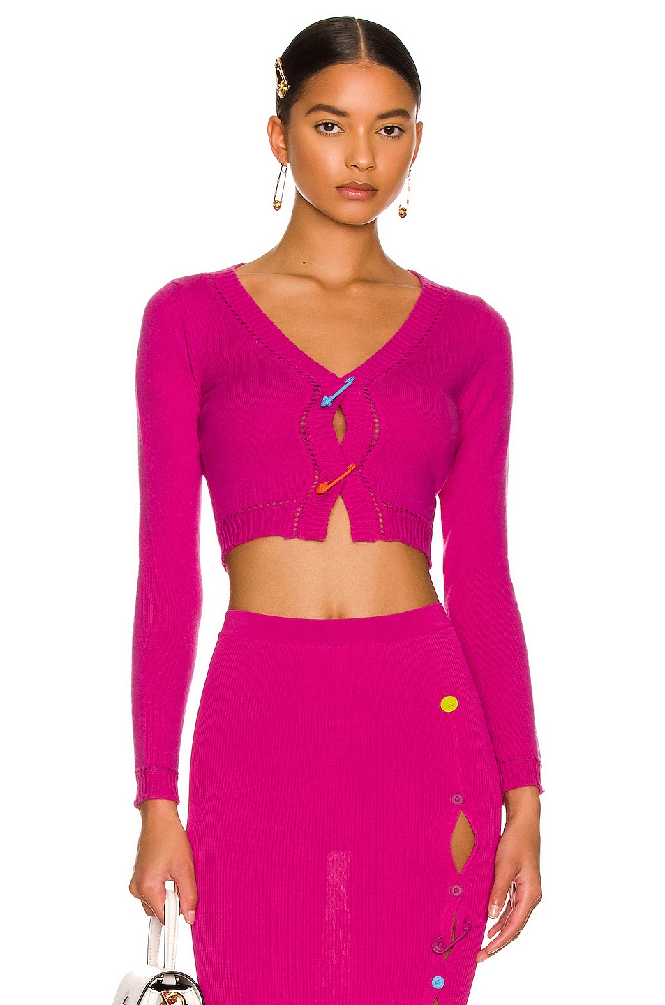 Image 1 of VERSACE Safety Pin Sweater in Cerise