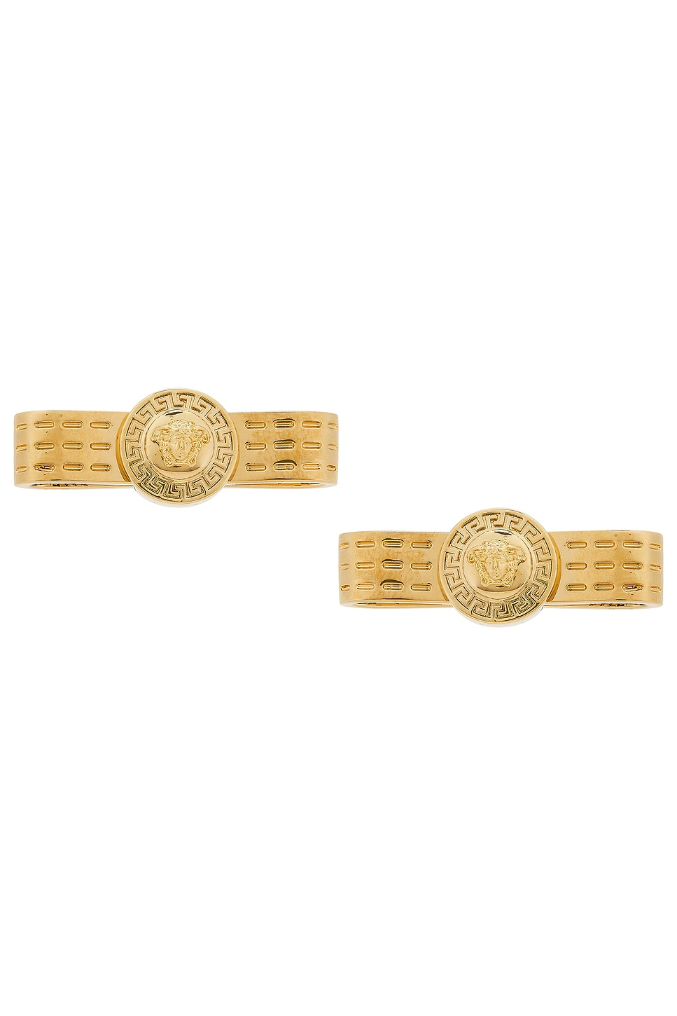 Shop Versace Metal Earrings In  Gold