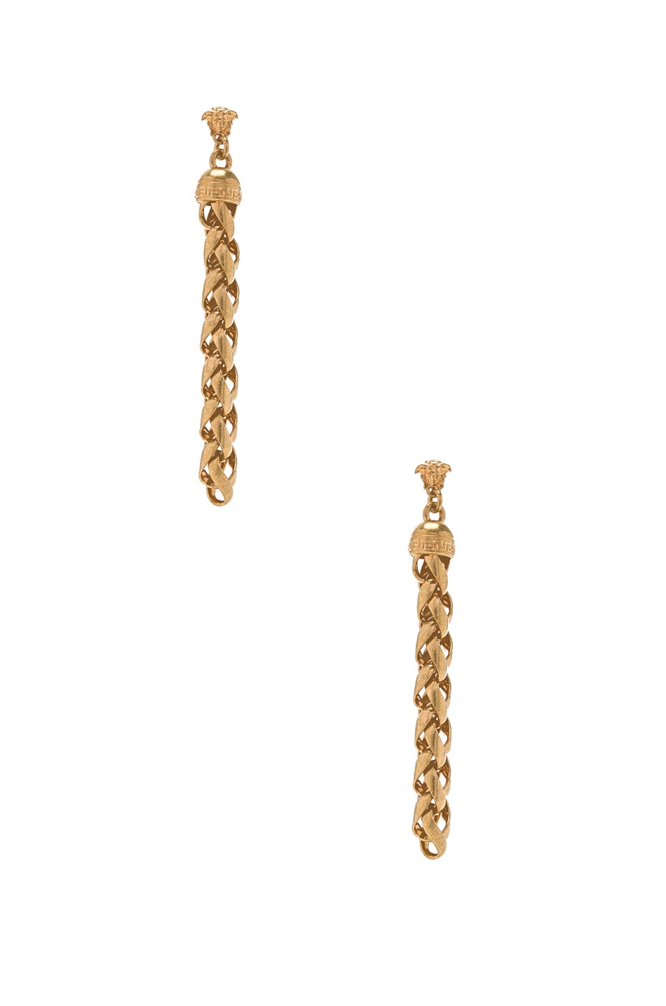 Image 1 of VERSACE Chain Drop Earrings in Gold