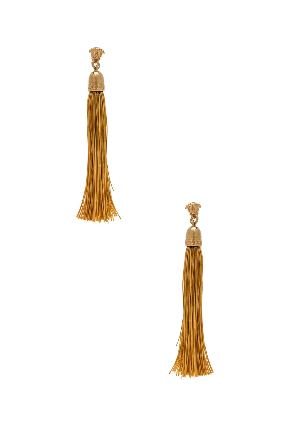 Image 1 of VERSACE Tassel Earrings in Gold & Gold