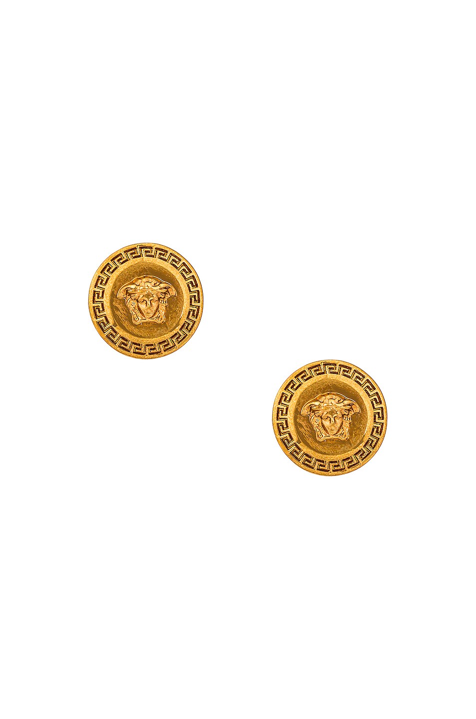 Image 1 of VERSACE Medusa Coin Stud Earrings in Oro Tribute