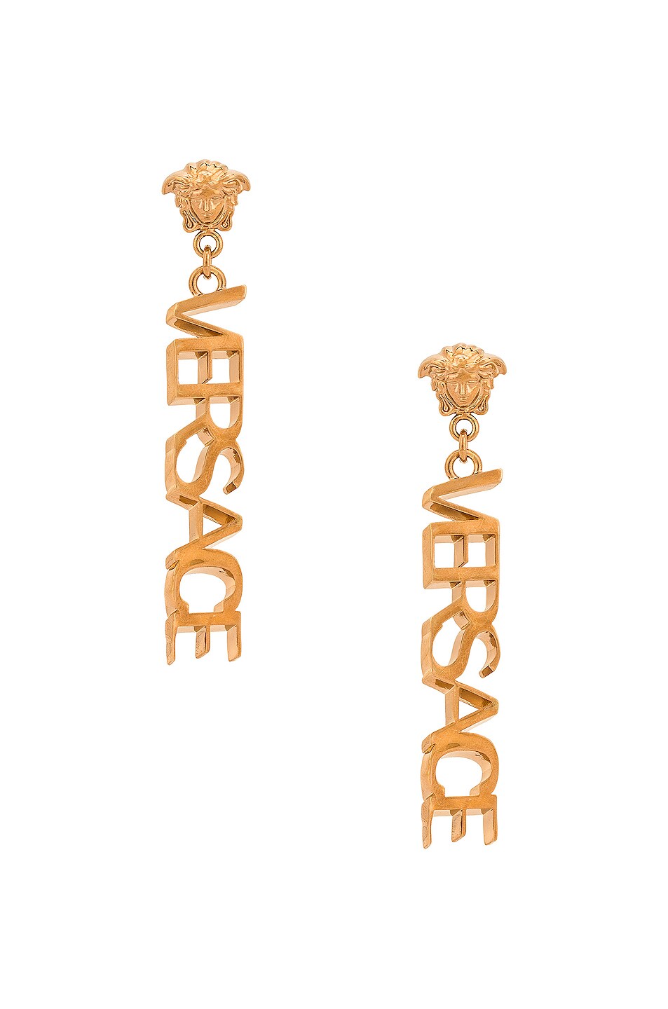 Image 1 of VERSACE Medusa Logo Dangle Earrings in Oro