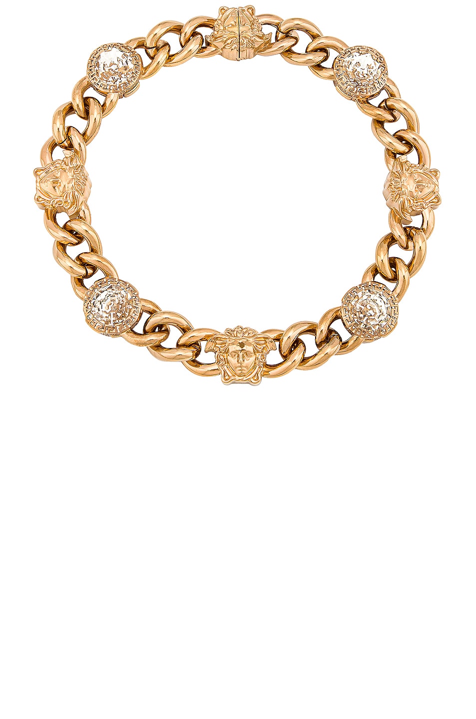 Image 1 of VERSACE Medusa Chain Necklace in Oro & Crystal