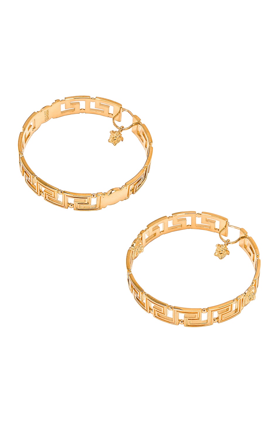 Image 1 of VERSACE Greca Hoop Earrings in Oro