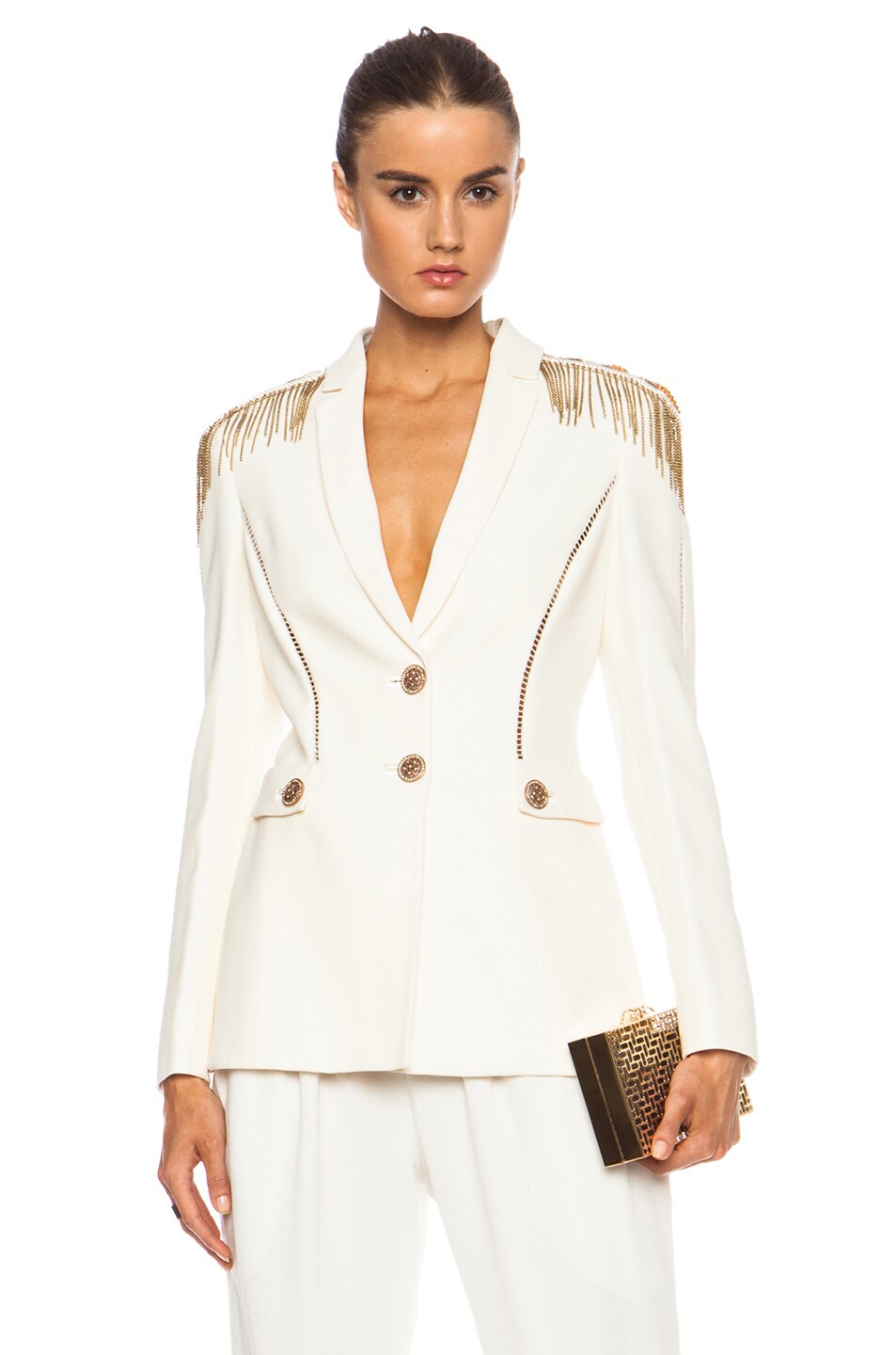 Image 1 of VERSACE Military Band Blazer in Bianco